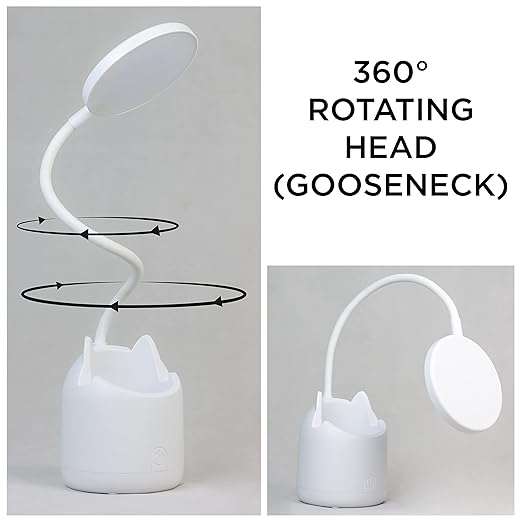 LED Desk Lamp with Pen Holder – 3 Light Modes, Study Table Lamp