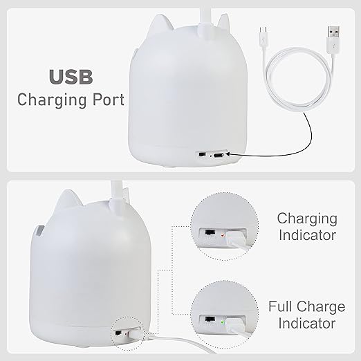 LED Desk Lamp with Pen Holder – 3 Light Modes, Study Table Lamp