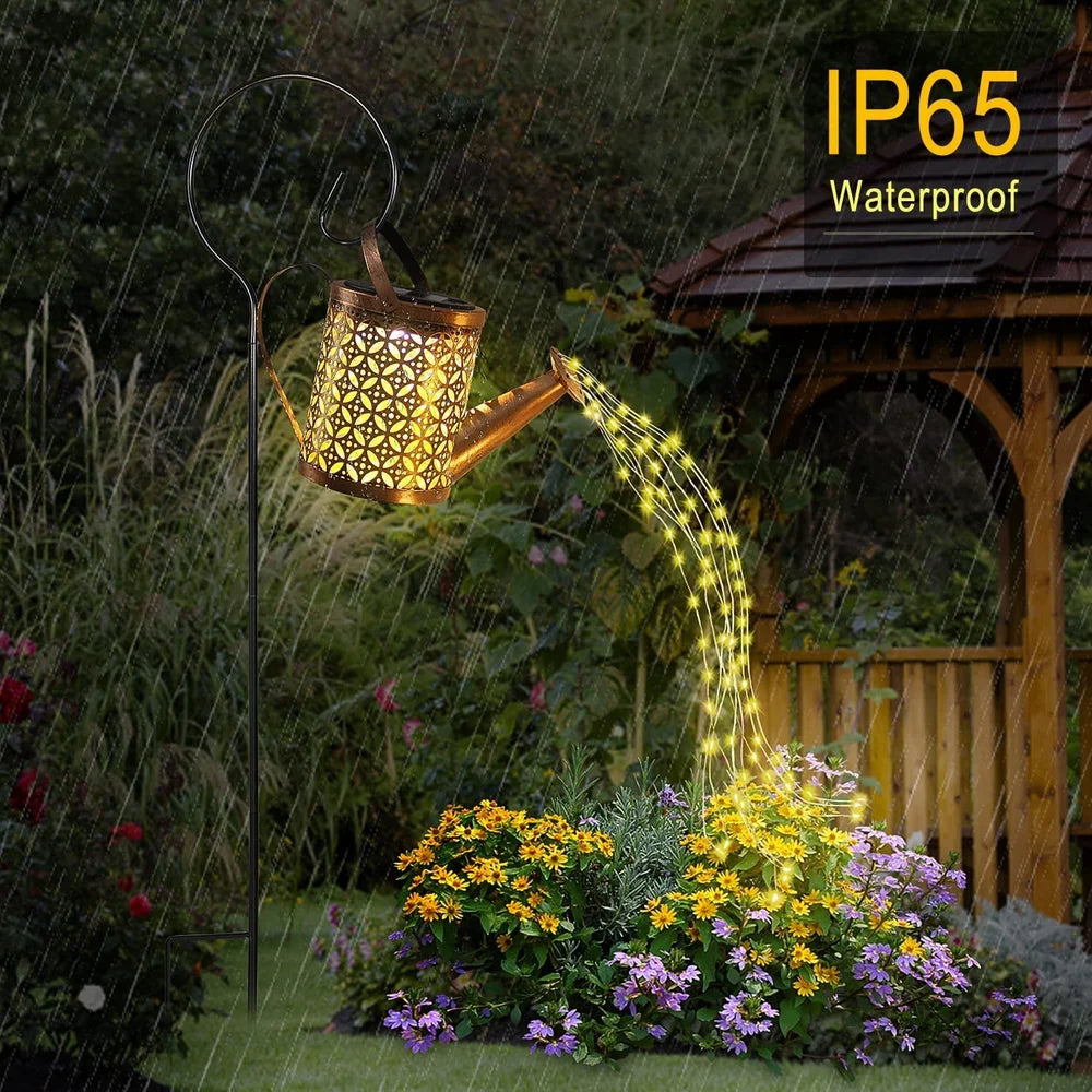 Solar Watering Can Outdoor Light – Magical Waterfall Fairy Lamp | IP65 Waterproof