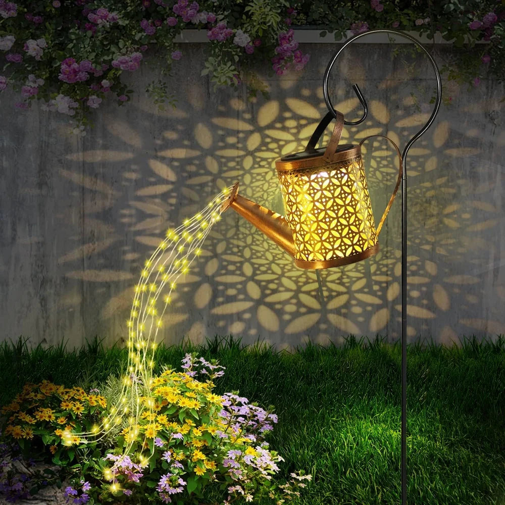 Solar Watering Can Outdoor Light – Magical Waterfall Fairy Lamp | IP65 Waterproof