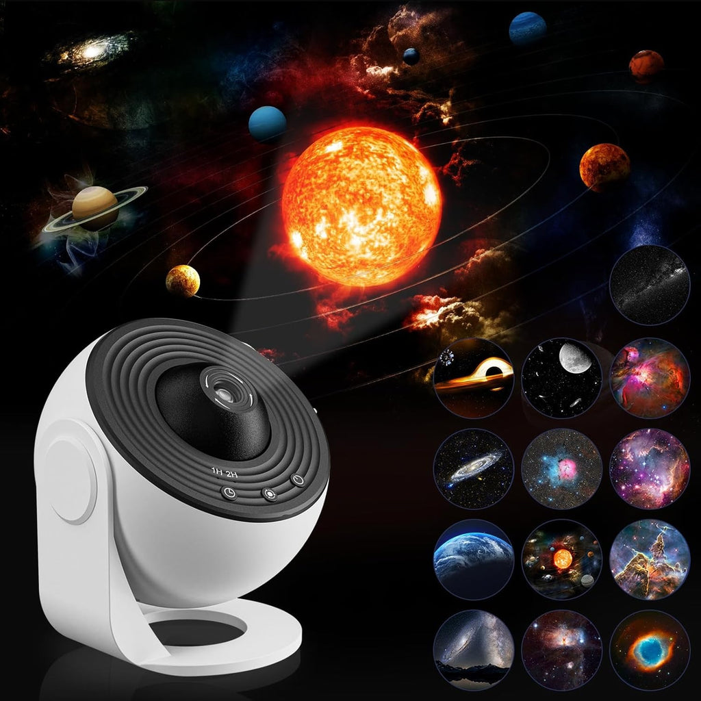 GalaxyGlow 360° Star Projector & Night Light for Bedrooms | 12 Replacement Discs