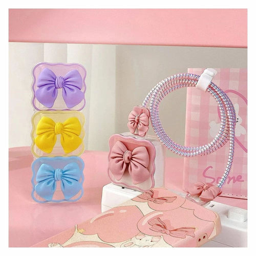 Cute 3D Bow Design Cover for Charger Adapter