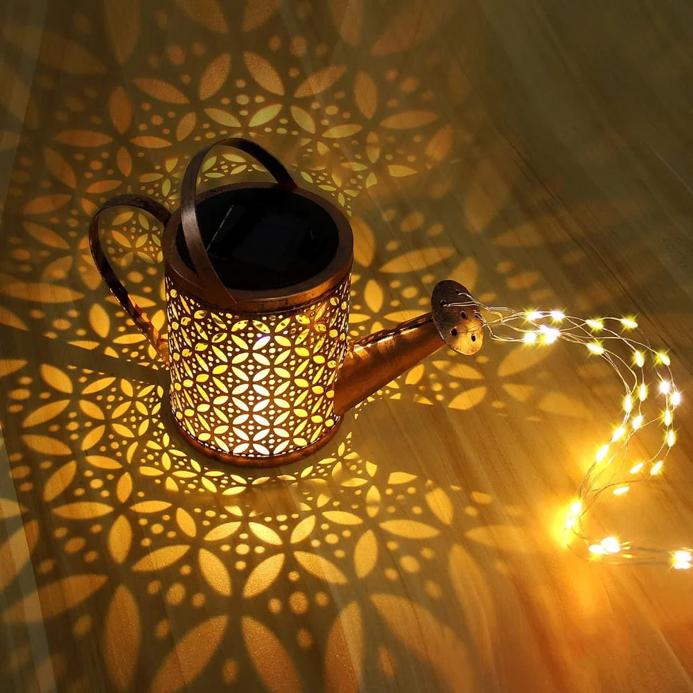 Solar Watering Can Outdoor Light – Magical Waterfall Fairy Lamp | IP65 Waterproof