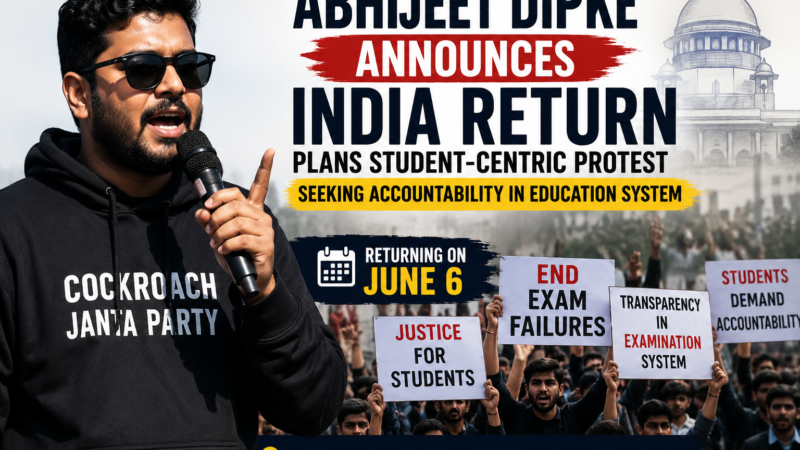 Abhijeet Dipke Announces India Return, Plans Student-Centric Protest Seeking Accountability in Education System